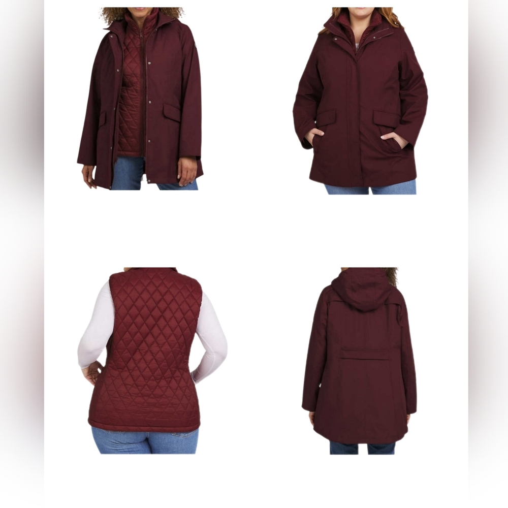 Lands' End  Ladies' 3-in-1 Systems Rain System Vest-Jacket nwt